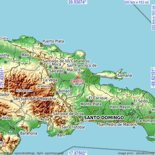 Topographic map of Castillo