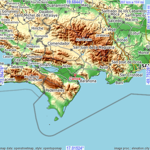 Topographic map of Canoa