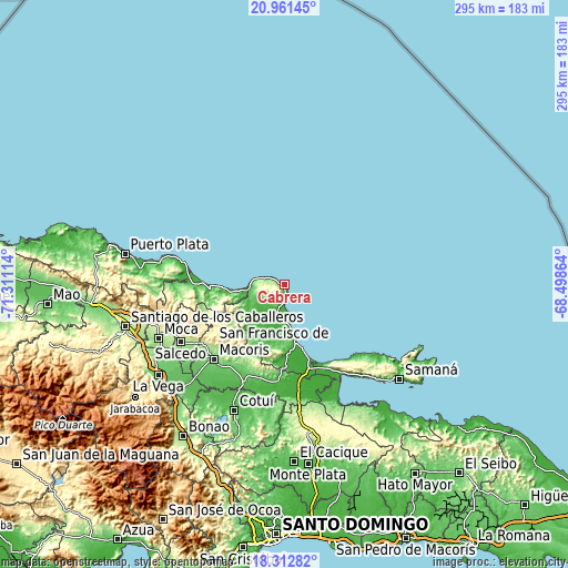 Topographic map of Cabrera