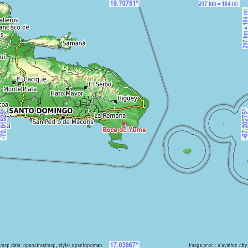 Topographic map of Boca de Yuma