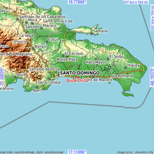 Topographic map of Boca Chica