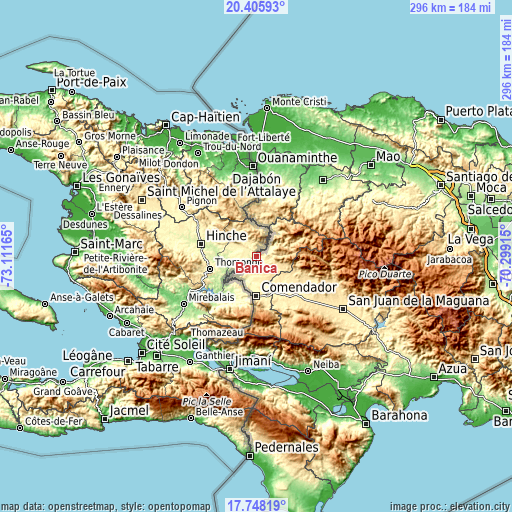 Topographic map of Bánica