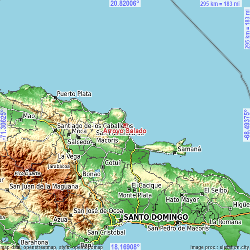 Topographic map of Arroyo Salado