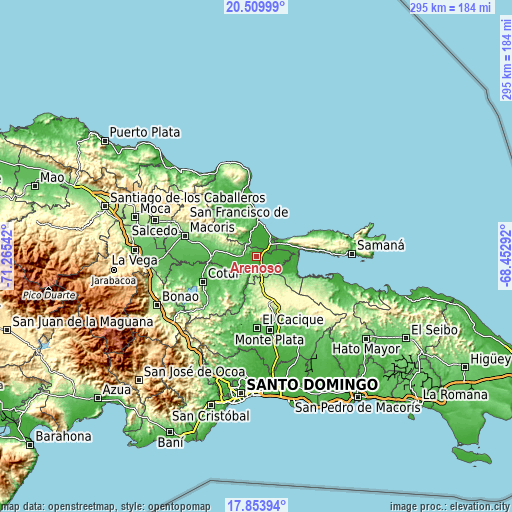 Topographic map of Arenoso