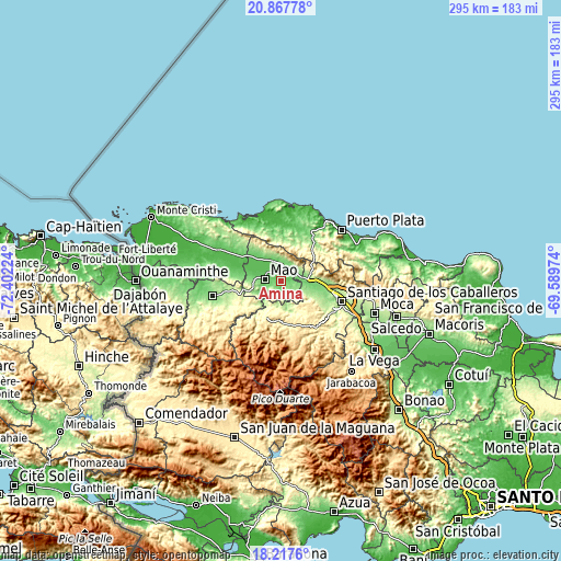 Topographic map of Amina