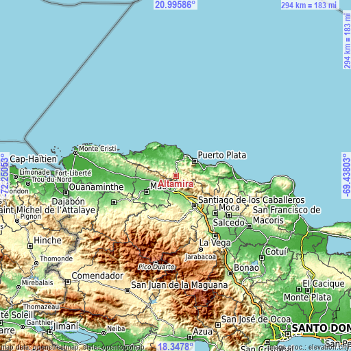 Topographic map of Altamira