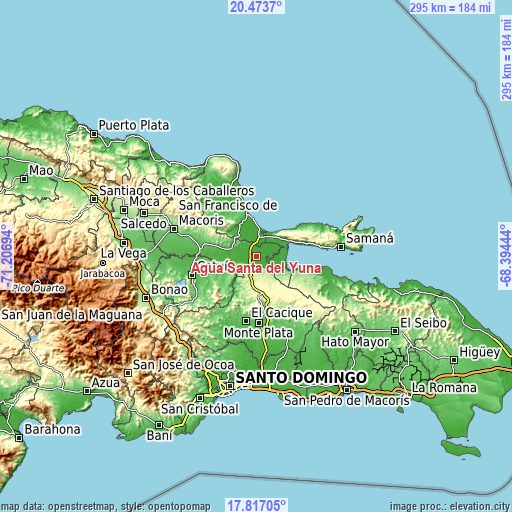 Topographic map of Agua Santa del Yuna