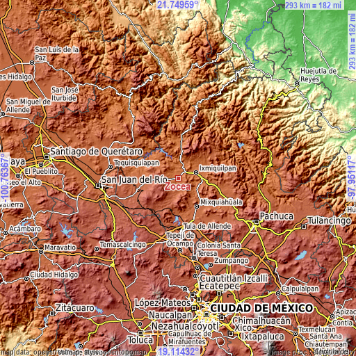 Topographic map of Zocea