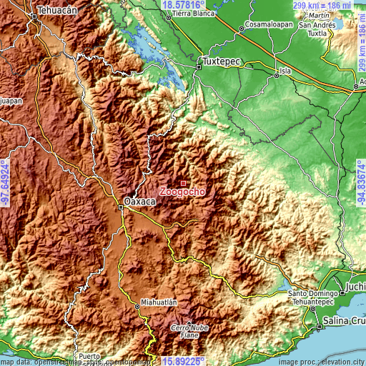 Topographic map of Zoogocho