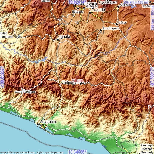 Topographic map of Zitlala