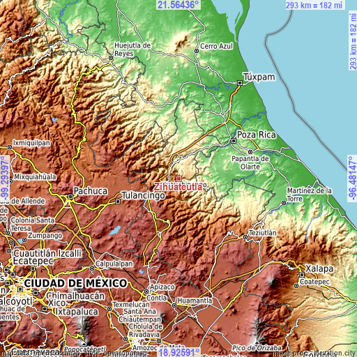 Topographic map of Zihuateutla