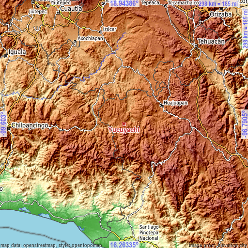 Topographic map of Yucuyachi