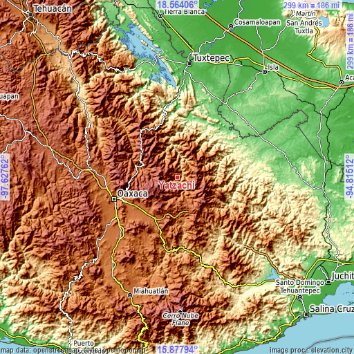 Topographic map of Yatzachi