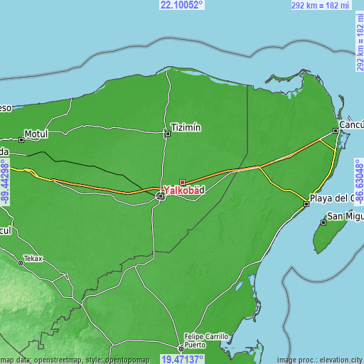 Topographic map of Yalkoba