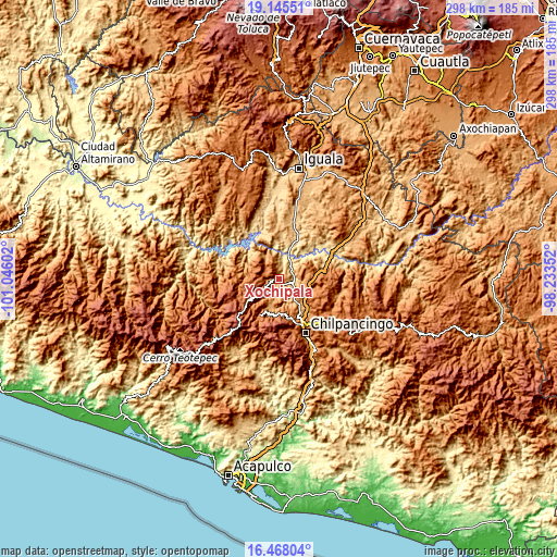Topographic map of Xochipala