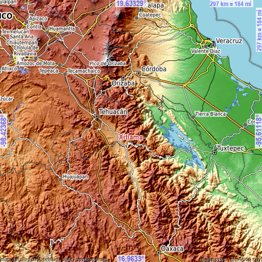 Topographic map of Xitlama