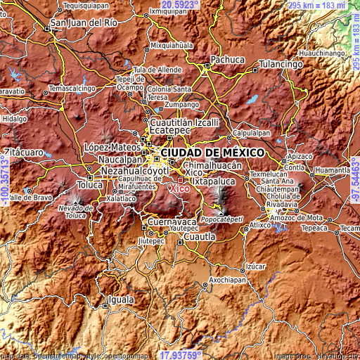 Topographic map of Xico