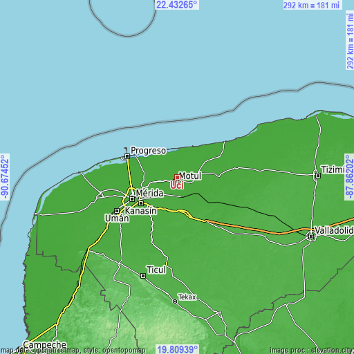 Topographic map of Uci