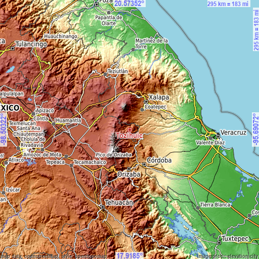 Topographic map of Tozihuic