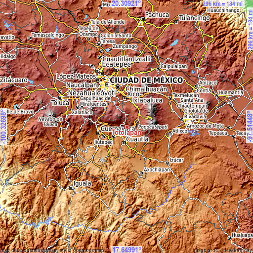 Topographic map of Totolapan
