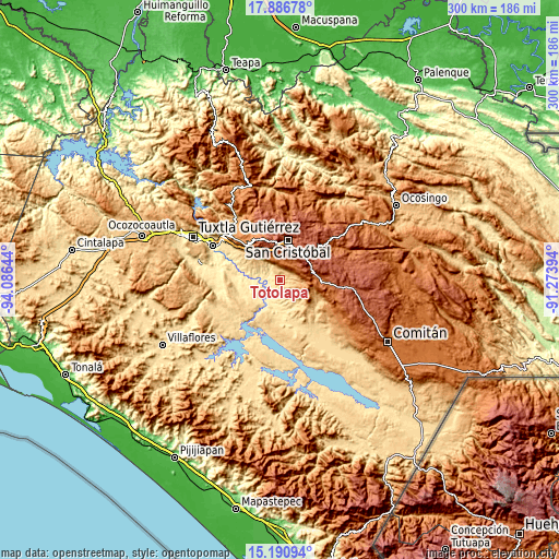 Topographic map of Totolapa