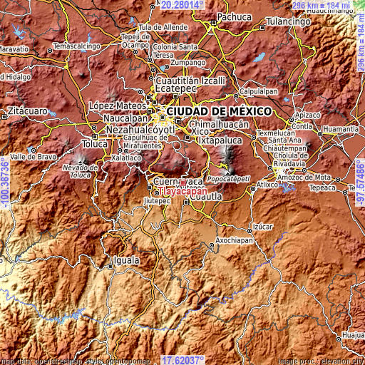 Topographic map of Tlayacapan