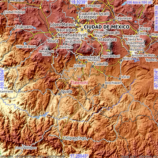 Topographic map of Tlatenchi