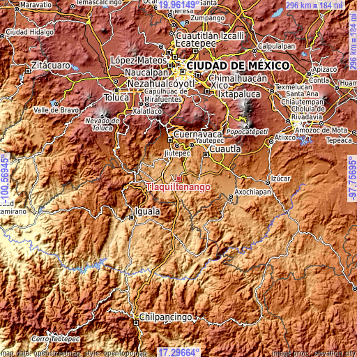 Topographic map of Tlaquiltenango