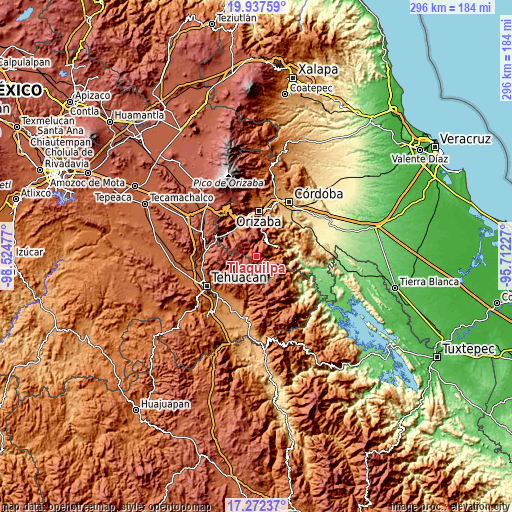 Topographic map of Tlaquilpa