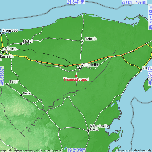 Topographic map of Tixcacalcupul