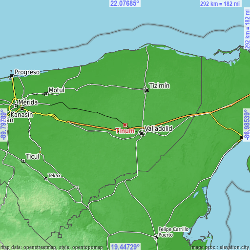 Topographic map of Tinum
