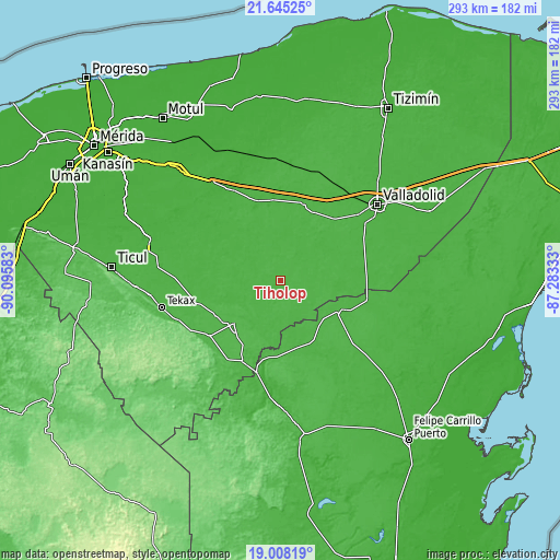 Topographic map of Tiholop