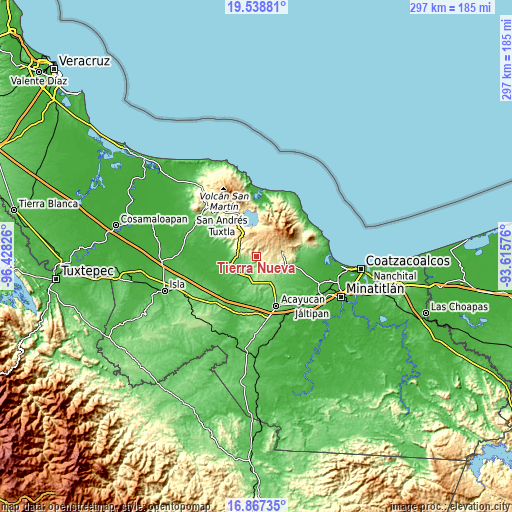 Topographic map of Tierra Nueva