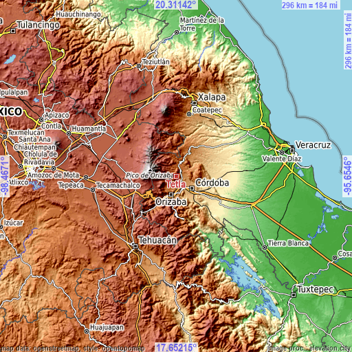 Topographic map of Tetla