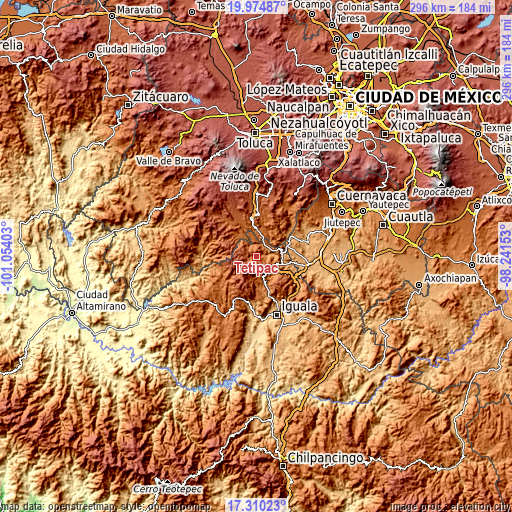 Topographic map of Tetipac