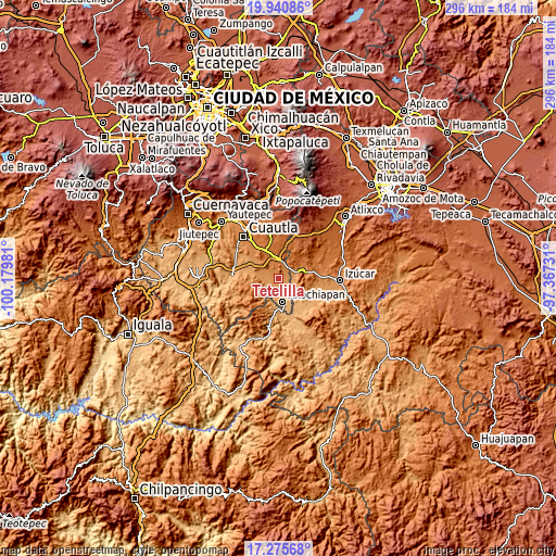 Topographic map of Tetelilla