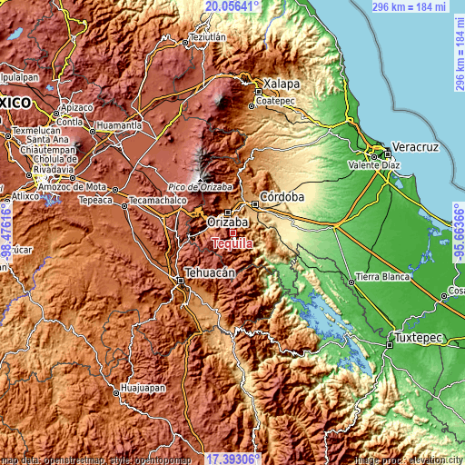 Topographic map of Tequila