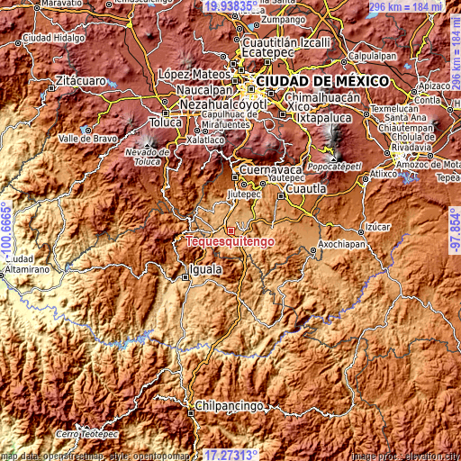 Topographic map of Tequesquitengo