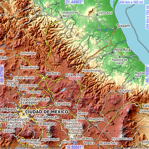 Topographic map of Tepepa