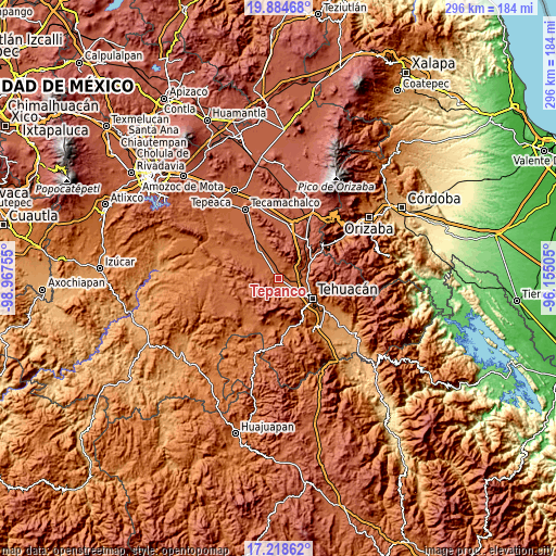 Topographic map of Tepanco