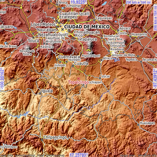 Topographic map of Tepalcingo