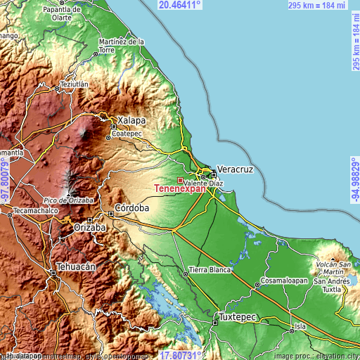 Topographic map of Tenenexpan