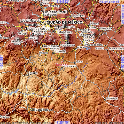 Topographic map of Tenango