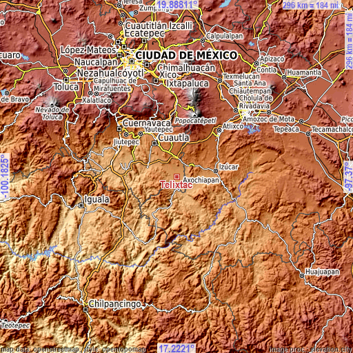 Topographic map of Telixtac