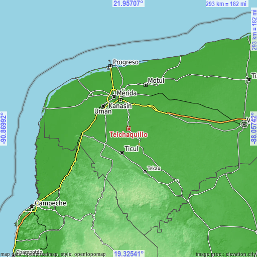Topographic map of Telchaquillo