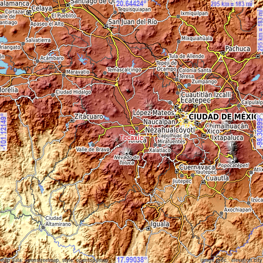 Topographic map of Tecaxic