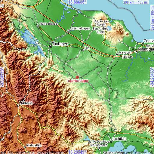 Topographic map of Tatahuicapá