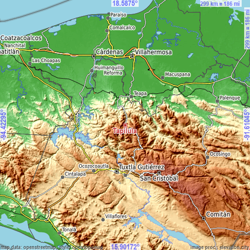 Topographic map of Tapilula