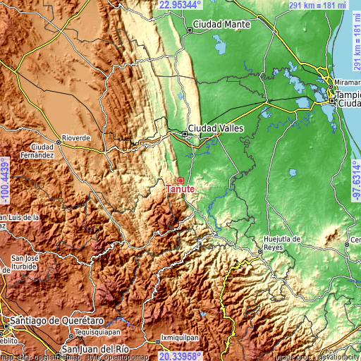 Topographic map of Tanute