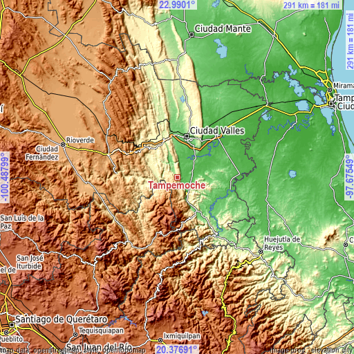 Topographic map of Tampemoche